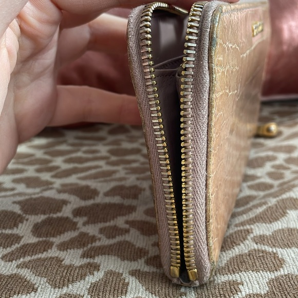 Miu Miu Pale Pink Crocodile Continental Wallet Zip Around As Is. - Picture 8 of 8